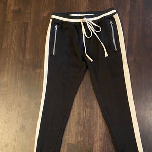 Fear Of God Large Black Track Pant w/ Cream Stripe
